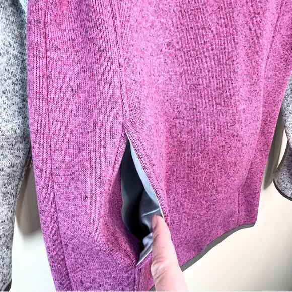 L.L. Bean Sweater Fleece Pullover Pewter/Mulberry Large 14/16 - Picture 4 of 11